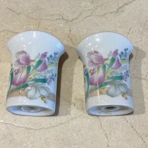 Toyo Japan Porcelain flower design salt and pepper shakers